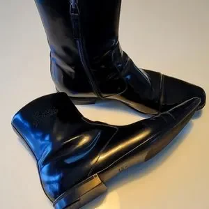 Gucci boots black zip up. size 8.5 GUCCI MEN BLACK LEATHER ZIPPER BOOTS SIZE 8 US 8.5 | eBay main image 4